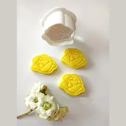 کاتر فشاری شیرینی پزی بهگز مدل گل رز مجموعه 3 عددی