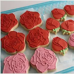 کاتر فشاری شیرینی پزی بهگز مدل گل رز مجموعه 3 عددی