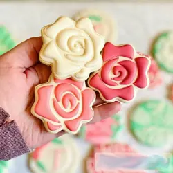 کاتر فشاری شیرینی پزی بهگز مدل گل رز مجموعه 3 عددی