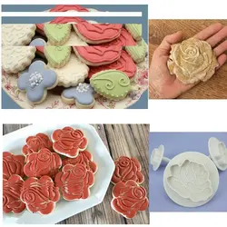 کاتر فشاری شیرینی پزی بهگز مدل گل رز مجموعه 3 عددی