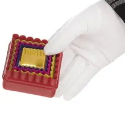 کاتر دو طرفه شیرینی پزی بهگز مدل مربع مجموعه 5 عددی