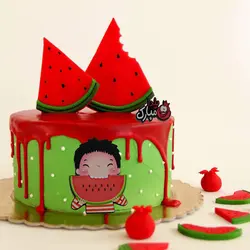 تاپر تزیین کیک به گز مدل شب یلدای من