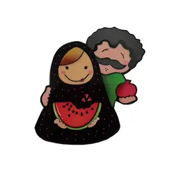 تاپر تزیین کیک به گز مدل من و آقامون شب چله