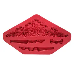 مولد و قالب فوندانت سورنا طرح حاشیه گل و پاپیون کد 905