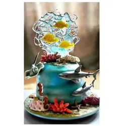 مولد و قالب فوندانت بهگز مدل ماهی آکواریوم مجموعه 2 عددی کد 1182