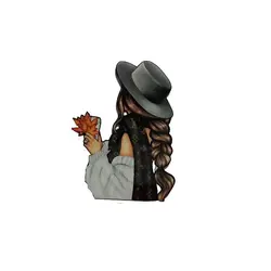 تاپر تزیین کیک به گز مدل دختر پاییز