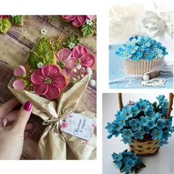 وینر و قالب فوندانت بهگز مدل شکوفه پنج پر گرد به همراه کاتر شیرینی پزی