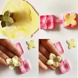 ست کاتر وینر و قالب سیلیکونی بهگز مدل شکوفه چهار پر مجموعه 2 عددی