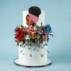 تاپر تزیین کیک بهگز مدل دختر سیاه پوست