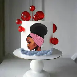 تاپر تزیین کیک بهگز مدل دختر سیاه پوست