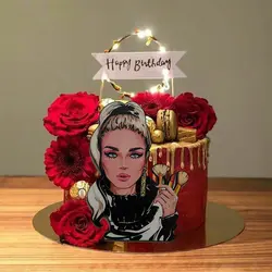 تاپر تزیین کیک بهگز مدل دختر گریمور آرایشگر