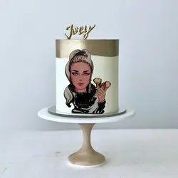 تاپر تزیین کیک بهگز مدل دختر گریمور آرایشگر