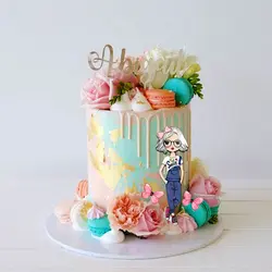 تاپر تزیین کیک بهگز مدل دختر گیسو سفید