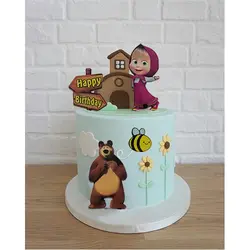 ابزار و تاپر تزیین کیک بهگز مدل ماشا و میشا مجموعه 5 عددی