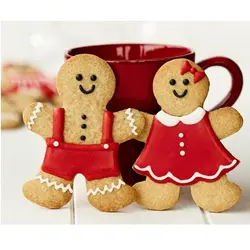 قیمت مشخصات خرید اینترنتی کاتر شیرینی پزی بهگز مدل آقا و خانم زنجبیلی مجموعه 2 عددی