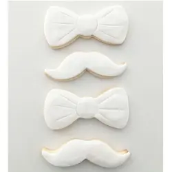 کاتر شیرینی پزی بهگز مدل سبیل و پاپیون مجموعه 2 عددی