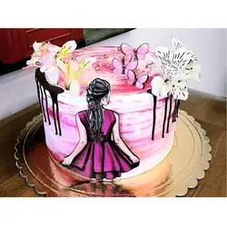 ابزار و تاپر تزیین کیک بهگز مدل دختر پروانه ای