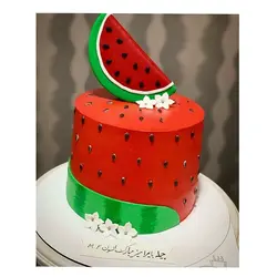 ابزار و ماکت تزیین کیک بهگز مدل هندوانه مجموعه 4 عددی