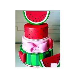 ابزار و ماکت تزیین کیک بهگز مدل هندوانه مجموعه 4 عددی