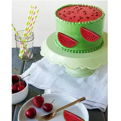 ابزار و ماکت تزیین کیک بهگز مدل هندوانه مجموعه 4 عددی