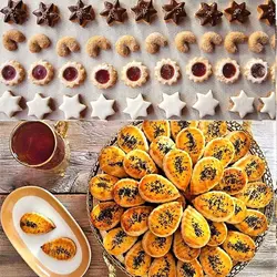 کاتر شیرینی مشهدی مربایی به گز مدل یاس مجموعه 8 عددی