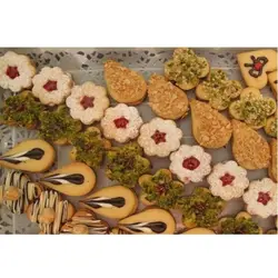 کاتر شیرینی مشهدی مربایی به گز مدل یاس مجموعه 8 عددی
