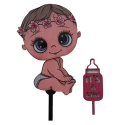 تاپر تزیین کیک بهگز مدل نوزاد دختر مجموعه 2 عددی