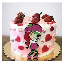 تاپر تزیین کیک بهگز مدل دختر توت فرنگی