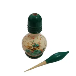 سرمه دان چوبی طرح سه خط طلا کوب - زلفنا