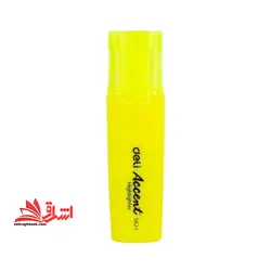 ماژیک علامت گذار هایلایتر رنگ زرد فسفری Deli accent S۶۲۱ DELI HIGHLIGHTER CHISEL TIP: ۱-۵MM YELLOW