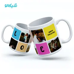 ماگ عاشقانه طرح LOVE - شیکالو