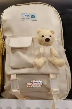 کوله پشتی دخترانه و پسرانه فانتزی خارجی عروسک دار BEAR (کیف مدرسه) کد 20274