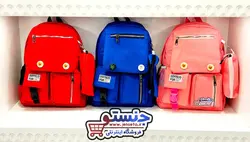 کیف مدرسه جامدادی دار اسپرت (کوله پشتی دخترانه و پسرانه) پیکسل دار  کد 491 BACKPACK