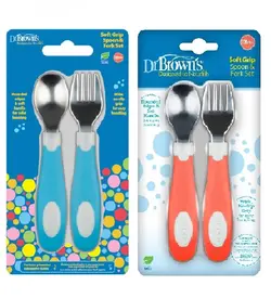قاشق و چنگال استیل کودک دکتر براونز DR.Brown’s