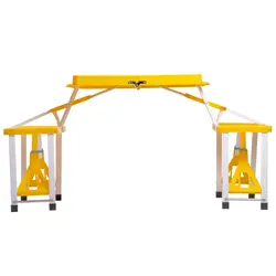 میز و صندلی 4 نفره تاشو رنگ زرد