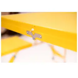 میز و صندلی 4 نفره تاشو رنگ زرد