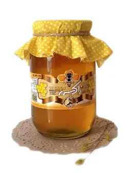 عسل چهل گیاه با موم شیشه