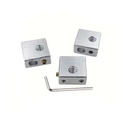 محفظه آلومینیومی Mk8 با محافظ مسی ترمیستور / MK8 Aluminium Block 20x20x10mm