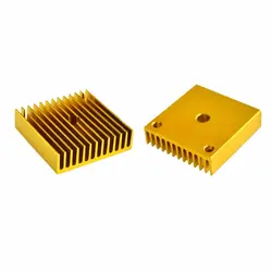 هیت سینک آلومینیومی طلایی مخصوص اکسترودر MK8 پرینتر سه بعدی / MK8 Extruder Heat Sink 40x40x11
