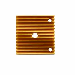 هیت سینک آلومینیومی طلایی مخصوص اکسترودر MK8 پرینتر سه بعدی / MK8 Extruder Heat Sink 40x40x11