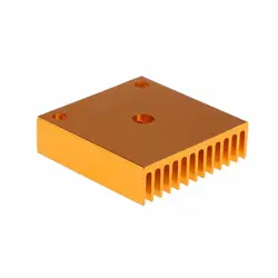 هیت سینک آلومینیومی طلایی مخصوص اکسترودر MK8 پرینتر سه بعدی / MK8 Extruder Heat Sink 40x40x11