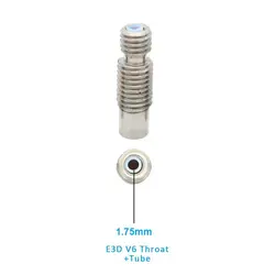 پیچ سوراخدار E3d ورژن 6 دارای لوله تفلنی/ E3d V6 1.75mm Throat with PTFE Tube