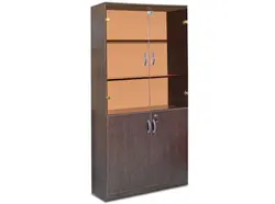 کتابخانه شیشه ای درب دار کد d110