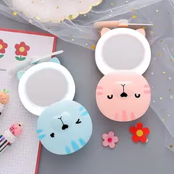 آینه و فن چراغ دار طرح خرس Cute bear mini fan with LED lamp mirror