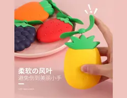 فن و لامپ LED دستی طرح میوه Cartoon USB handheld electric fan and LED lamp