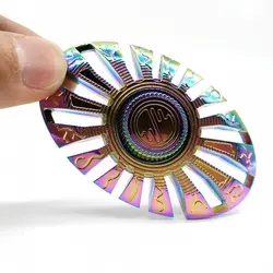 اسپینر اسپینر فلزی طرح بیضی رنگین کمانی با خطای دید - Colorful Metal Fidget Spinner