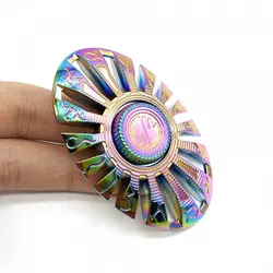 اسپینر اسپینر فلزی طرح بیضی رنگین کمانی با خطای دید - Colorful Metal Fidget Spinner