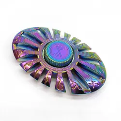 اسپینر اسپینر فلزی طرح بیضی رنگین کمانی با خطای دید - Colorful Metal Fidget Spinner
