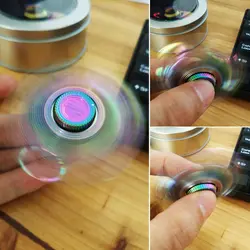 اسپینر اسپینر فلزی طرح بیضی رنگین کمانی با خطای دید - Colorful Metal Fidget Spinner