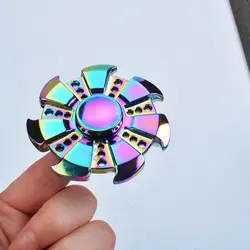 اسپینر فلزی هفت پره رنگین کمانی - Colorful Metal Fidget Spinner